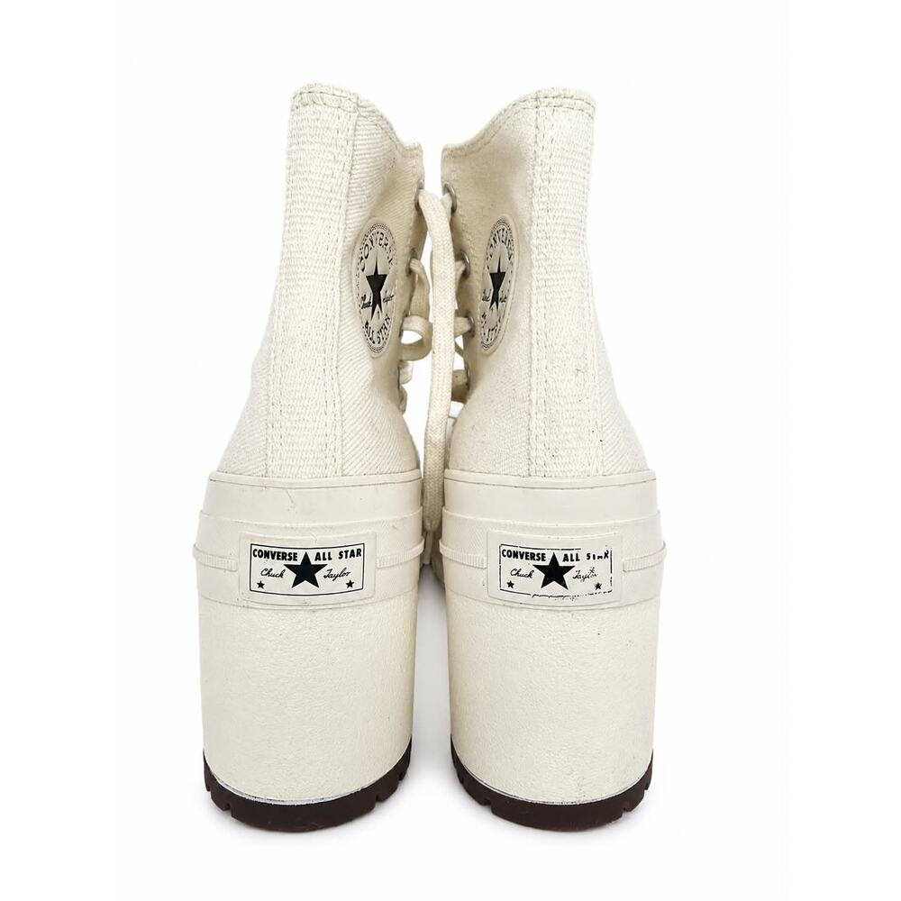 Converse Chuck 70 De Luxe Heel Egret Canvas Platform Boots Women's Size 7.5 - Picture 4 of 9
